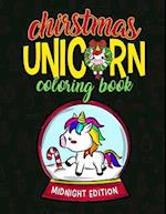 Christmas Unicorn Coloring Book Midnight Edition