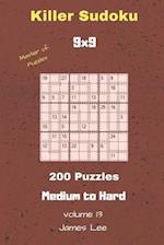 Master of Puzzles - Killer Sudoku 200 Medium to Hard Puzzles 9x9 Vol. 13