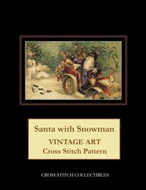 Santa with Snowman: Vintage Art Cross Stitch Pattern