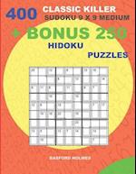 400 Classic Killer Sudoku 9 X 9 Medium + Bonus 250 Hidoku Puzzles