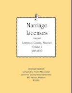 Lawrence County Missouri Marriages 1845-1870