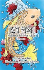 Koi Fish Coloring Book for Adults Travel Size: 5x8 Coloring Book of Koi Fish For Stress Relief and Relaxation 
