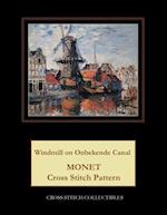 Windmill on Onbekende Canal: Monet Cross Stitch Pattern 