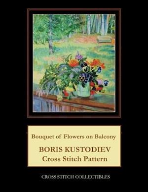 Bouquet of Flowers on Balcony: Boris Kustodiev Cross Stitch Pattern