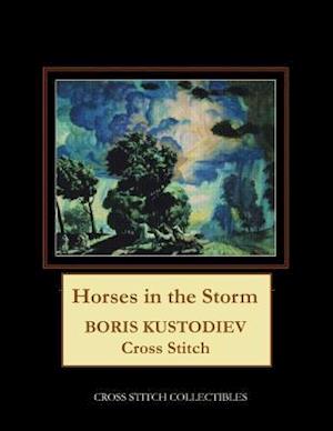 Horses in the Storm: Boris Kustodiev Cross Stitch Pattern