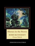 Horses in the Storm: Boris Kustodiev Cross Stitch Pattern 