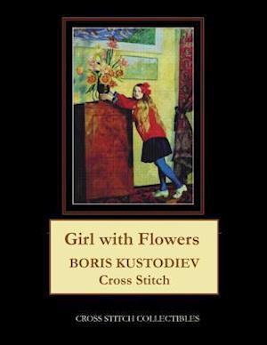 Girl with Flowers: Boris Kustodiev Cross Stitch Pattern