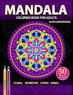 Mandala Coloring Book Black Background