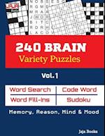 240 Brain Variety Puzzles, Vol 1