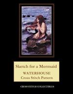 Sketch for a Mermaid: Waterhouse Cross Stitch Pattern 