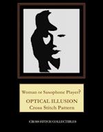 Woman or Saxophone Player?: Optical Illusion Cross Stitch Pattern 