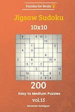 Puzzles for Brain - Jigsaw Sudoku 200 Easy to Medium Puzzles 10x10 Vol. 15