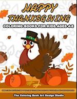 Thanksgiving Coloring Books for Kids Ages 4-8