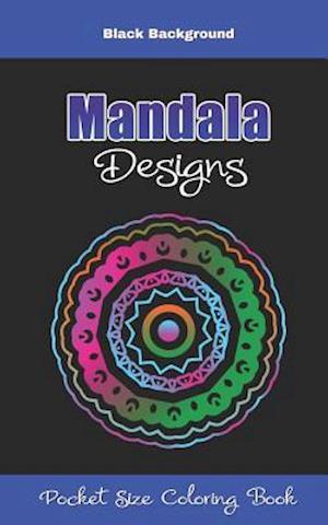 Mandala Designs Pocket Size Coloring Book Black Background