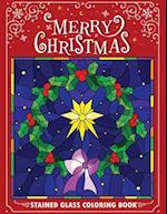 Merry Christmas Stain Glass Coloring Book