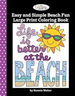 The Coloring Cafe-Easy and Simple Beach Fun Large Print Coloring Book 