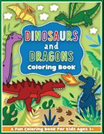 Dinosaurs and Dragons Coloring and Workbook