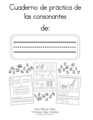 Cuaderno de práctica de las consonantes