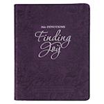 Finding Joy - 366 Devotions, Purple Floral Faux Leather Devotional for Women