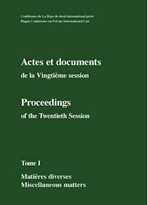 Actes et documents de la Vingtième session / Proceedings of the Twentieth Session