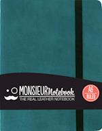 Monsieur Notebook - Real Leather A6 Turquoise Ruled