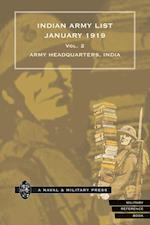 Indian Army List January 1919 - Volume 2