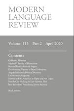 Modern Language Review (115:2) April 2020 