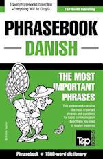 Danish phrasebook and 1500-word dictionary