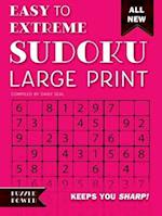 Easy to Extreme Sudoku Large Print (Pink)