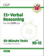 11+ CEM 10-Minute Tests: Verbal Reasoning - Ages 10-11 Book 1 (with Online Edition)