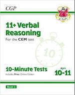 11+ CEM 10-Minute Tests: Verbal Reasoning - Ages 10-11 Book 2 (with Online Edition)