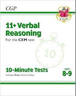 11+ CEM 10-Minute Tests: Verbal Reasoning - Ages 8-9 (with Online Edition)