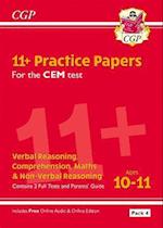 11+ CEM Practice Papers: Ages 10-11 - Pack 4 (with Parents' Guide & Online Edition)