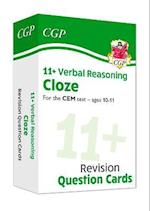 11+ CEM Revision Question Cards: Verbal Reasoning Cloze - Ages 10-11