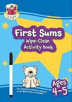 New First Sums Wipe-Clean Activity Book for Ages 4-5 (with pen)