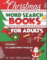 Christmas Word Search Books For Adults: 40 Large-Print Puzzle (Volume 1) 