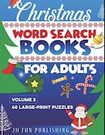 Christmas Word Search Books For Adults: 40 Large-Print Puzzle (Volume 2) 