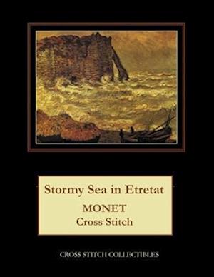 Stormy Sea at Etretat: Monet Cross Stitch Pattern