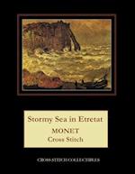 Stormy Sea at Etretat: Monet Cross Stitch Pattern 