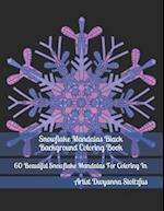Snowflake Mandalas Black Background Coloring Book