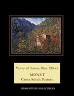 Valley of Sasso, Blue Effect: Monet Cross Stitch Pattern 