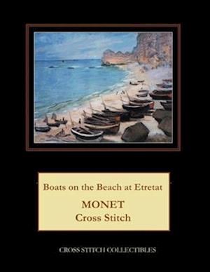 Boats on the Beach at Etretat: Monet Cross Stitch Pattern