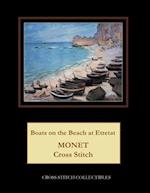 Boats on the Beach at Etretat: Monet Cross Stitch Pattern 