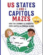 Us States and Capitols Mazes for Kids 7-10