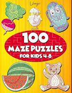 100 Maze Puzzles for Kids 4-8