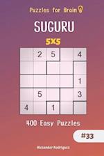 Puzzles for Brain - 400 Suguru Easy Puzzles 5x5 Vol.33