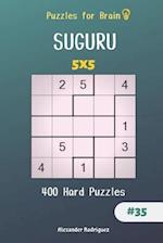 Puzzles for Brain - 400 Suguru Hard Puzzles 5x5 Vol.35