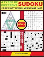 4 Types of Different Sudoku. 2 Difficulty Levels, Medium and Hard. 400 Collection Puzzles