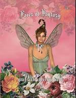 Faces of Fantasy Grayscale Coloring Book