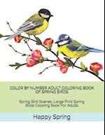 Color by Number Adult Coloring Book of Spring Birds